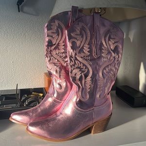 Cute Pink Cowgirl Boots - Never worn!
